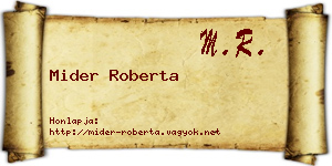 Mider Roberta névjegykártya